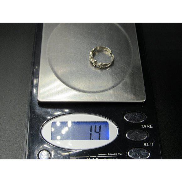 Size 2.75 Sterling Silver Unique Pattern Toe Band Ring Vintage Statement - Picture 8 of 8